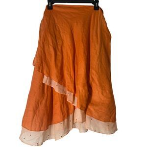 Unbranded Orange Fairy True Wrap Midi Skirt Womens One Size Boho Vtg Whimsical
